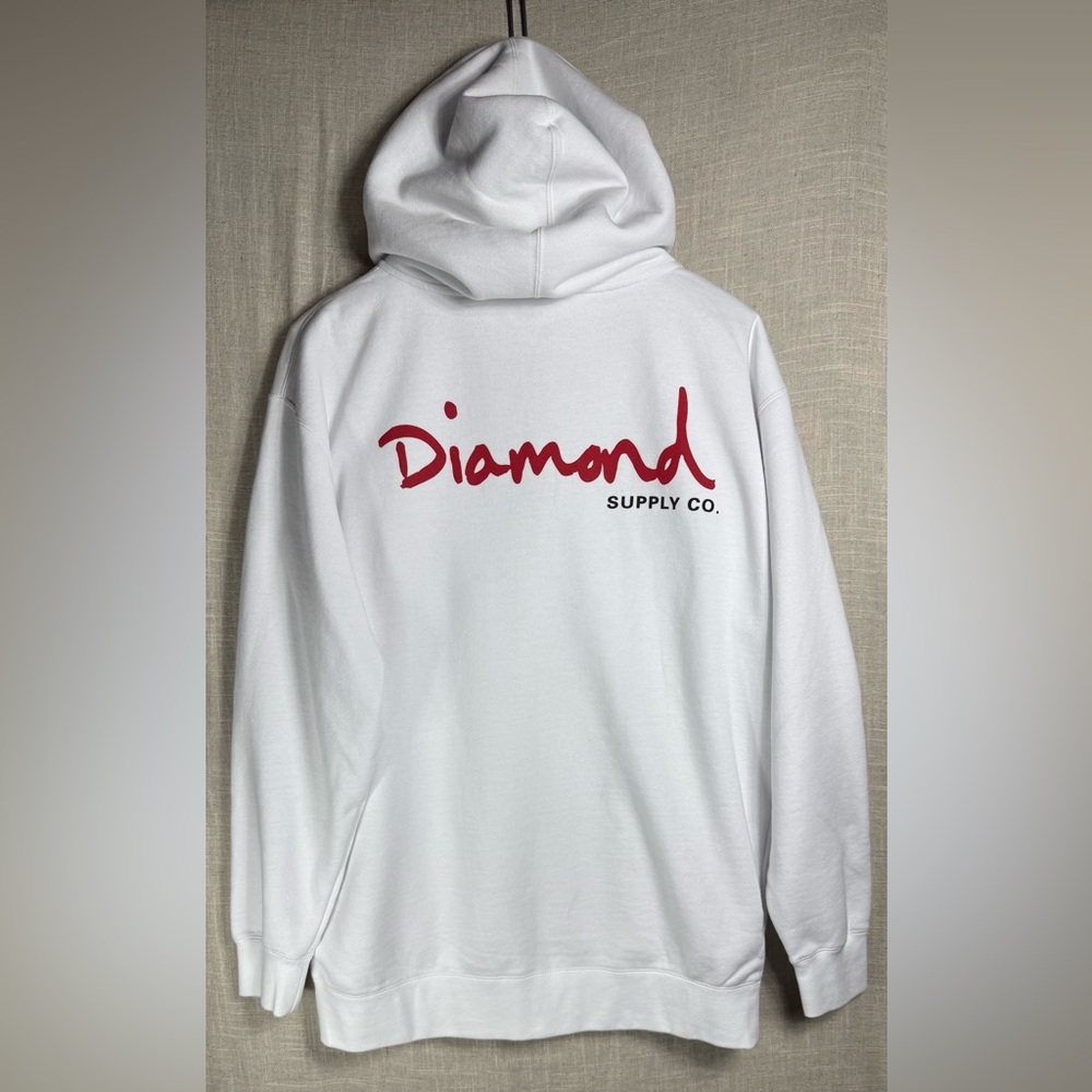 💎Diamond Supply Co.💎 White Full Zip Hoodie Size L